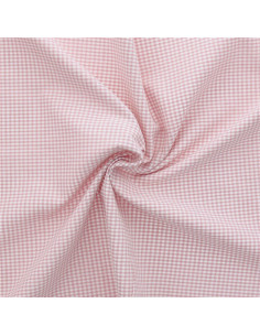 Tissu Vichy petits carreaux - Vieux rose