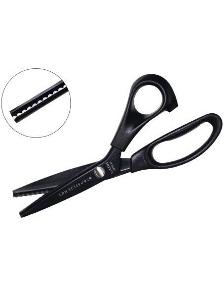 Ciseaux cranteurs festonnées noirs Midnight 23 cm LDH