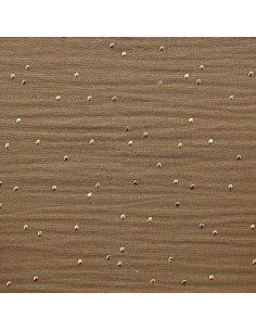 Tissu double gaze de coton mini pois dorés - Camel 2