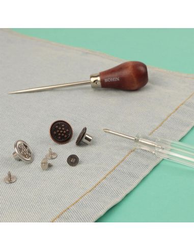 Boite de 4 boutons jeans à visser 17 mm bronze Bohin