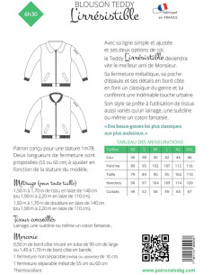 Patron de blouson pour homme l´Irrésistible - Les BG 2