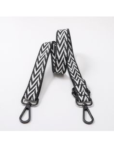 Sangle de sac chevrons avec mousquetons - Noire