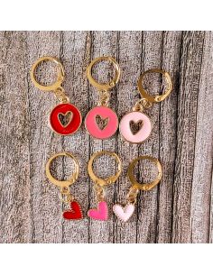 Lot de 6 anneaux marqueurs de maille - Petits coeurs