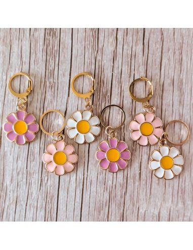 Lot de 6 anneaux marqueurs de maille - Assortiment de marguerites