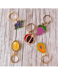 Lot de 5 anneaux marqueurs de maille - Assortiment de fruits