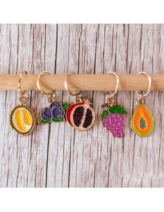 Lot de 5 anneaux marqueurs de maille - Assortiment de fruits 2