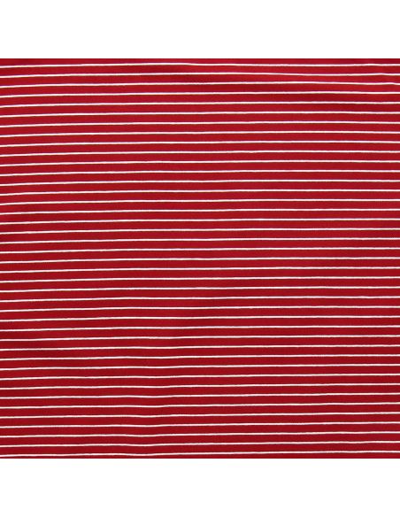 Tissu jersey gratté rayures fines - Rouge et blanc