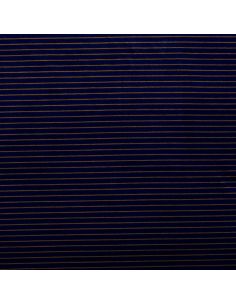Tissu jersey gratté rayures fines - Bleu marine et marron 2