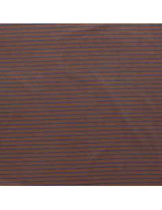 Tissu jersey gratté rayures fines - Marron et bleu 2