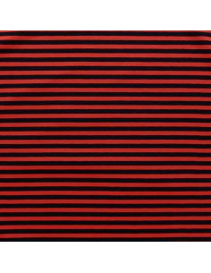 Tissu jersey gratté rayures larges - Rouge et noir 2