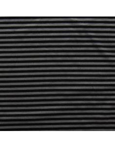 Tissu jersey gratté rayures larges - Gris et noir 2