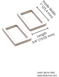 Set de 2 boucles rectangulaires 19 x 25 mm argent 2