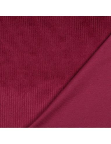 Tissu velours côtelé coton - Framboise