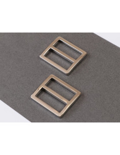 Set de 2 boucles coulissantes 28 x 25 mm argent