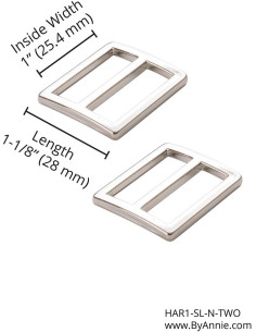 Set de 2 boucles coulissantes 28 x 25 mm argent 2