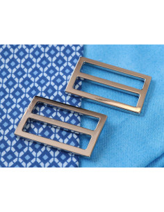 Set de 2 boucles coulissantes 22 x 38 mm argent