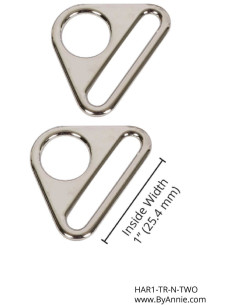 Set de 2 anneaux triangulaires passant 25 mm argent 2