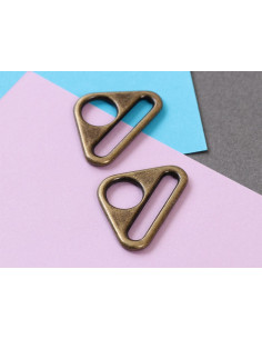Set de 2 anneaux triangulaires passant 38 mm laiton antique