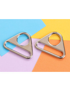 Set de 2 anneaux triangulaires passant 38 mm argent