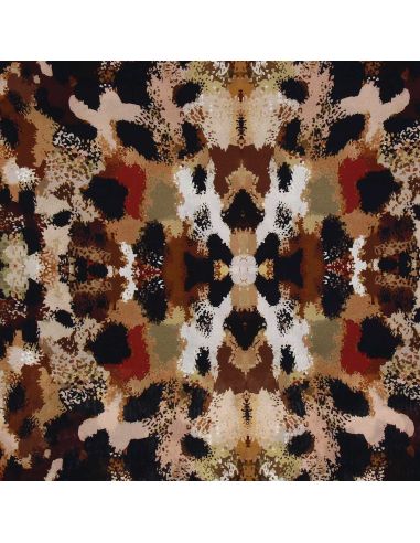 Tissu viscose fantaisie - Gépi marron et beige