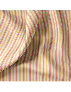Tissu popeline de coton - Lydia jaune et rose