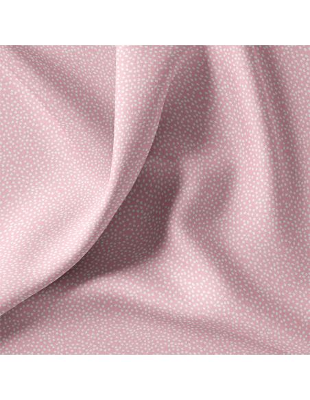 Tissu popeline de coton - Tassi rose et blanc