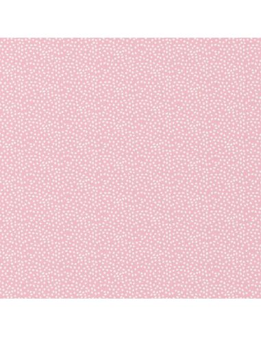 Tissu popeline de coton - Tassi rose et blanc