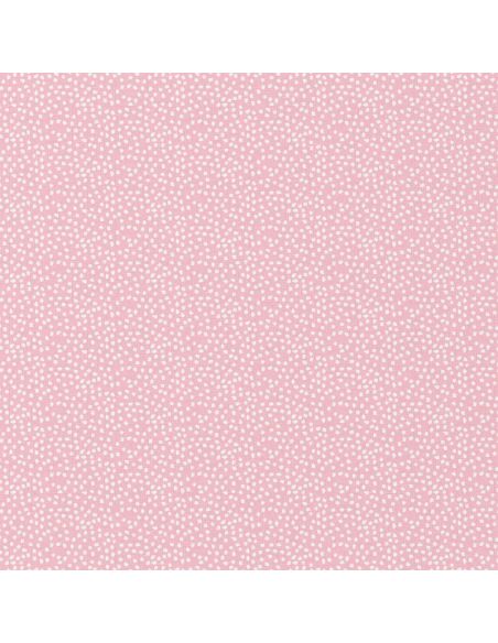 Tissu popeline de coton - Tassi rose et blanc