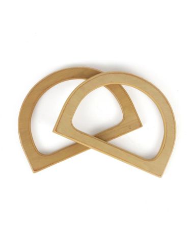 Anses en bois demi cercle pour sac à main - Naturel