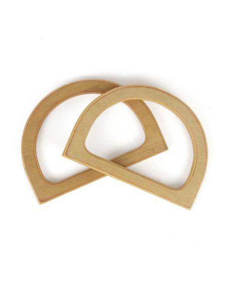 Anses en bois demi cercle pour sac à main - Naturel