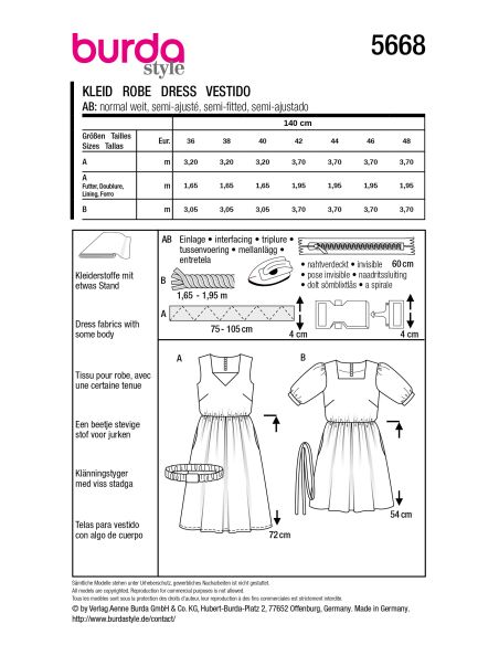 Patron de robe - Burda 5668