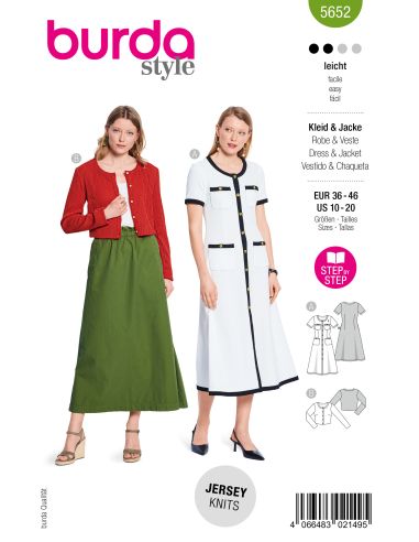 Patron de robe et cardigan - Burda 5652