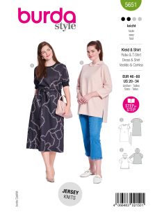 Patron de robe et t-shirt - Burda 5651