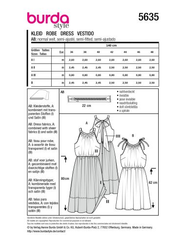 Patron de robe - Burda 5635