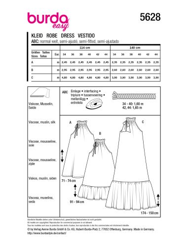 Patron de robe - Burda 5628