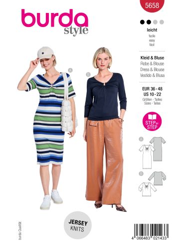 Patron de robe et t-shirt - Burda 5658