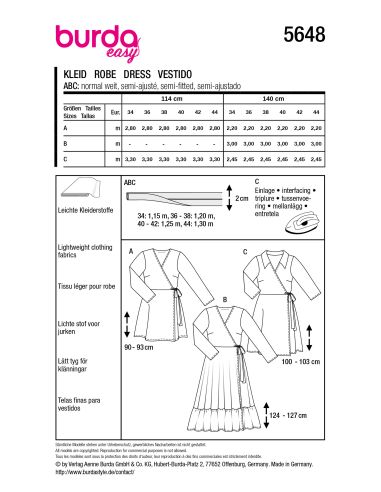 Patron de robe - Burda 5648