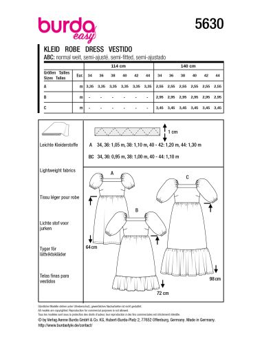 Patron de robe - Burda 5630