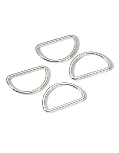 Boite de 4 anneaux en D - Argent 30 mm 2