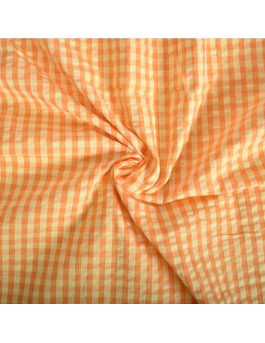 Tissu Seersucker à carreaux - Lemon et mangue