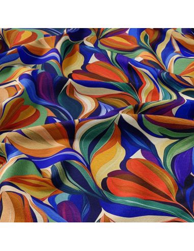 Tissu viscose fantaisie - Artia violet et rouge