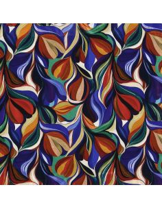 Tissu viscose fantaisie - Artia violet et rouge 2