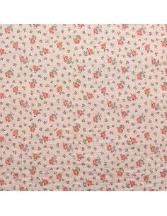 Tissu coton matelassé double face Olympe - Galet et rose 2