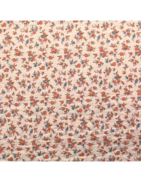 Tissu coton matelassé double face June - Peau et toffee