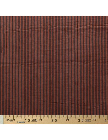 Tissu coton matelassé double face Saian - Marron et auburn
