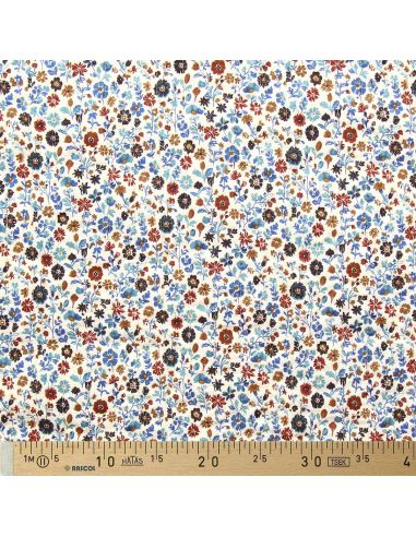 Tissu coton matelassé double face Aryada - Écru et mocha