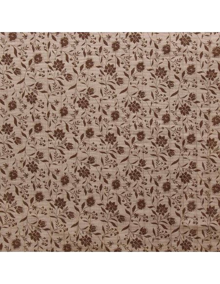 Tissu coton matelassé double face Aryada - Écru et mocha