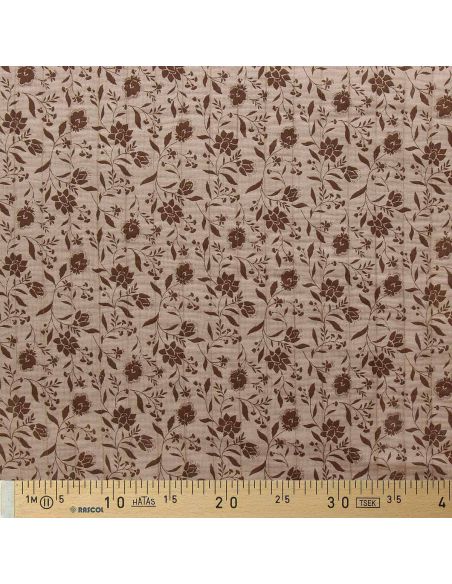 Tissu coton matelassé double face Aryada - Écru et mocha