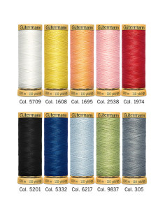 Set de 10 fils à coudre coton Gütermann - Vif 2