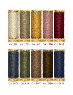 Set de 10 fils à coudre coton Gütermann - Automne 2